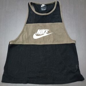 Nike Black and Olive Mesh Tank Top